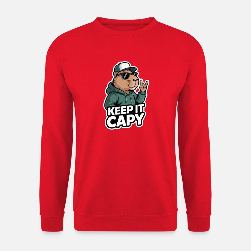 Keep It Capy Capybara Hoodie - Unisex Pullover - Rot