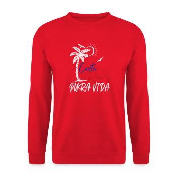 Pura Vida Costa Rica - Sweat-shirt Unisexe - rouge - Devant - Alina (178cm) & Michal (187cm)