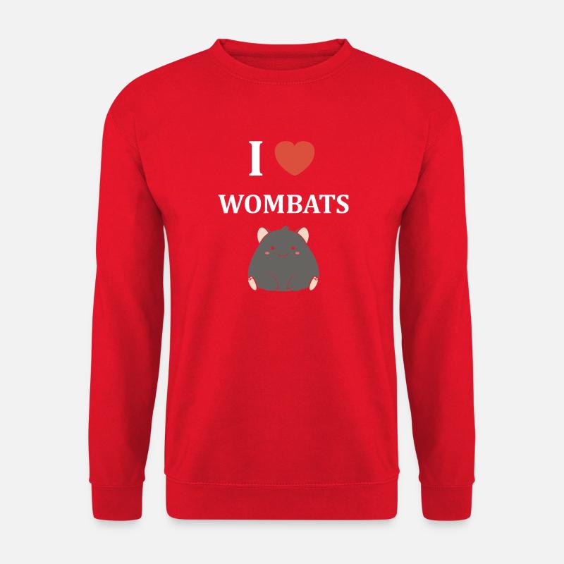 Ich liebe Wombats - Unisex Pullover - Rot