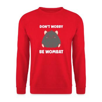 Wombat Friedliches Muster Freude - Unisex Pullover - Rot - Vorne - Alina (178cm) & Michal (187cm)