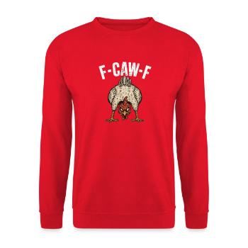F Caw F Rooster Cartoon - Unisex Sweatshirt - red - Front - Alina (178cm) & Michal (187cm)