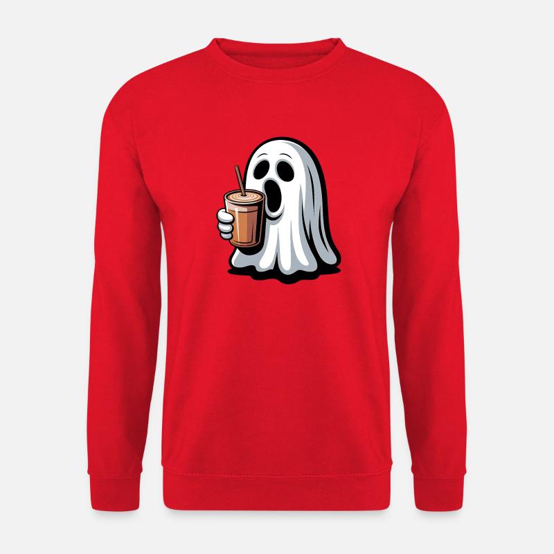 Ghost with pumpkin latte - Unisex Sweatshirt - red