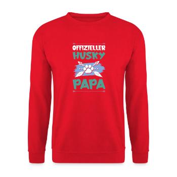 husky hunde papa - Unisex Pullover - Rot - Vorne - Alina (178cm) & Michal (187cm)