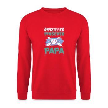 pinscher hunde papa - Unisex Pullover - Rot - Vorne - Alina (178cm) & Michal (187cm)
