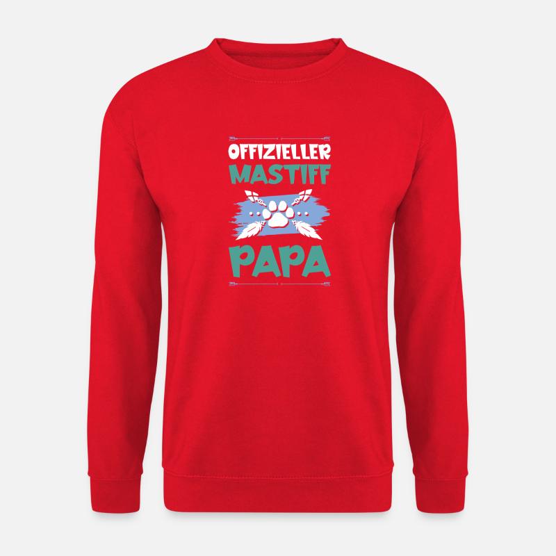 mastiff hunde papa - Unisex Pullover - Rot