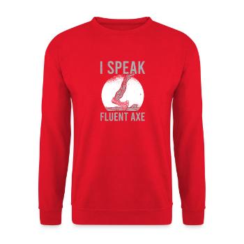 Mythologie viking Valhalla guerrier hache dictons - Sweat-shirt Unisexe - rouge - Devant - Alina (178cm) & Michal (187cm)