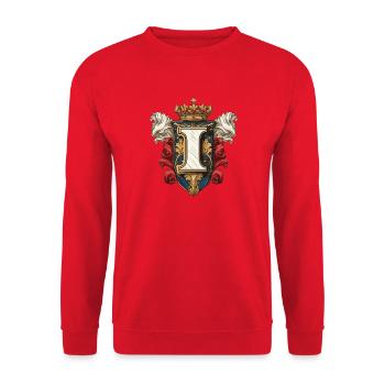 I Buchstabe Name Krone - Unisex Pullover - Rot - Vorne - Alina (178cm) & Michal (187cm)