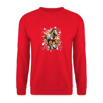 Equipe de Football Hippique - Sweat-shirt Unisexe - rouge - Devant - Alina (178cm) & Michal (187cm)
