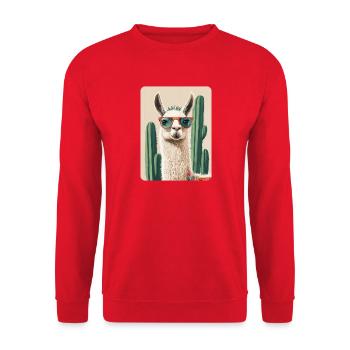 lama - Sweat-shirt Unisexe - rouge - Devant - Alina (178cm) & Michal (187cm)