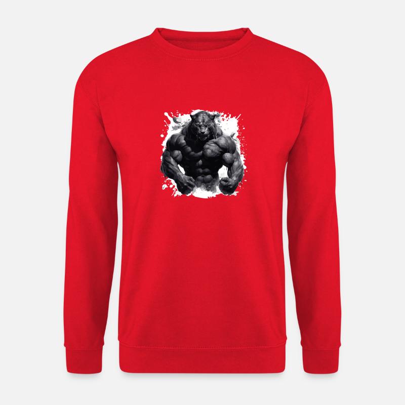 Leopard Muscles Bodybuilding Beast - Unisex Sweatshirt - red