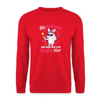 Enterrement de vie de jeune fille Mariage Mariée Demoiselle d’honneur - Sweat-shirt Unisexe - rouge - Devant - Alina (178cm) & Michal (187cm)