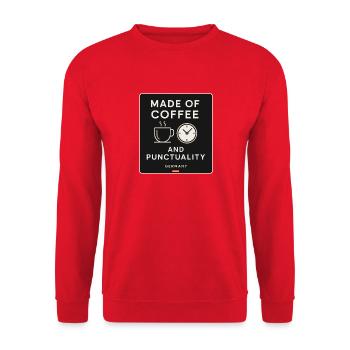 Made of Coffee and Punctuality – Germany Shirt - Unisex Sweatshirt - red - Front - Alina (178cm) & Michal (187cm)