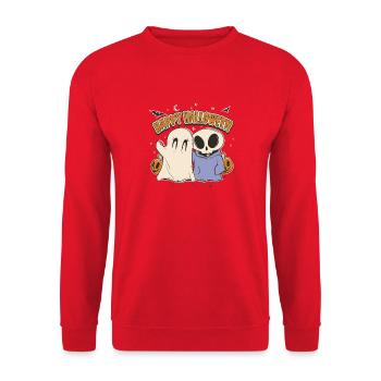 Fantôme et squelette Halloween - Sweat-shirt Unisexe - rouge - Devant - Alina (178cm) & Michal (187cm)