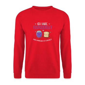 Jam and toast Friends of the Heart - Unisex Sweatshirt - red - Front - Alina (178cm) & Michal (187cm)