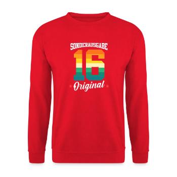 16 Anniversaire - Sweat-shirt Unisexe - rouge - Devant - Alina (178cm) & Michal (187cm)