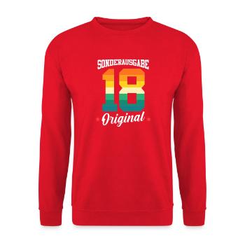 18 Birthday - Unisex Sweatshirt - red - Front - Alina (178cm) & Michal (187cm)