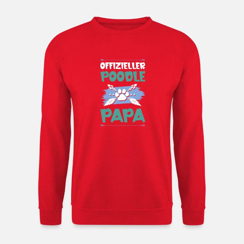 pudel hunde papa - Unisex Pullover - Rot