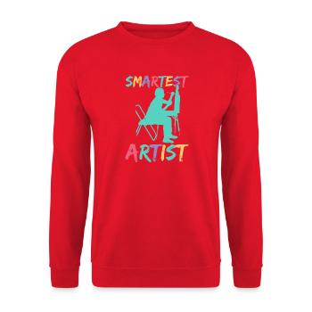 Artist Painter Graphic Smartest Artist Art Saying - Unisex Sweatshirt - red - Front - Alina (178cm) & Michal (187cm)