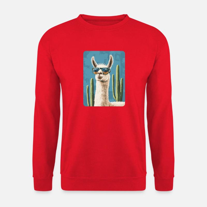 Lama - Unisex Pullover - Rot