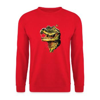 Caïman Crocodile Alligator Reptiles Crocodile Caïmans - Sweat-shirt Unisexe - rouge - Devant - Alina (178cm) & Michal (187cm)
