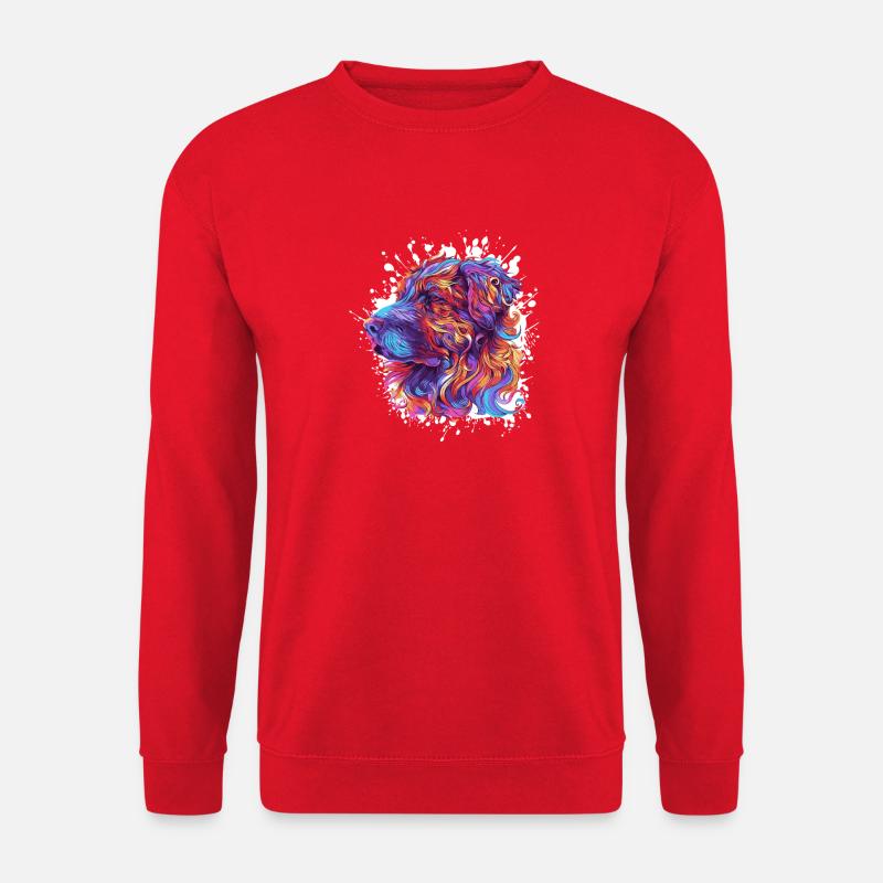 Farbenrausch Hundenkopf - Unisex Pullover - Rot