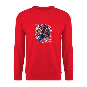 Colorful Dog Portrait Splashes - Unisex Sweatshirt - red - Front - Alina (178cm) & Michal (187cm)
