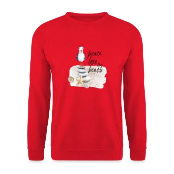 Beach Bird on Stone Stack Watercolors - Unisex Sweatshirt - red - Front - Alina (178cm) & Michal (187cm)