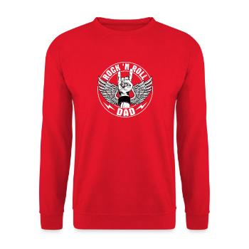 Rock 'n Roll Dad Music Guitar Rock Band - Unisex Pullover - Rot - Vorne - Alina (178cm) & Michal (187cm)