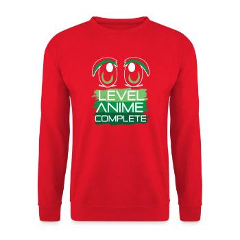 Level Anime Complete  Manga Otaku Kawaii Comic - Unisex Pullover - Rot - Vorne - Alina (178cm) & Michal (187cm)