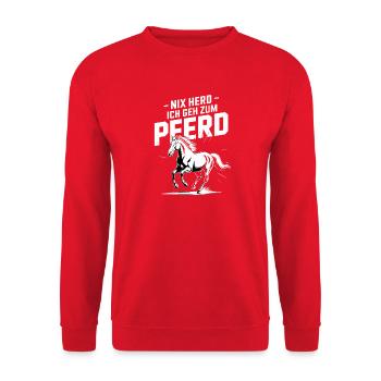 Nix Herd I'm Going to Peerd Horse Lover Humor - Unisex Sweatshirt - red - Front - Alina (178cm) & Michal (187cm)