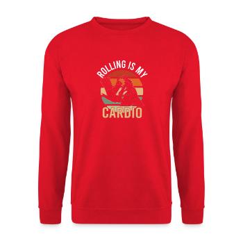 MMA BJJ jiu jitsu Vintage Brazilian Jiu Jitsu  - Unisex Pullover - Rot - Vorne - Alina (178cm) & Michal (187cm)