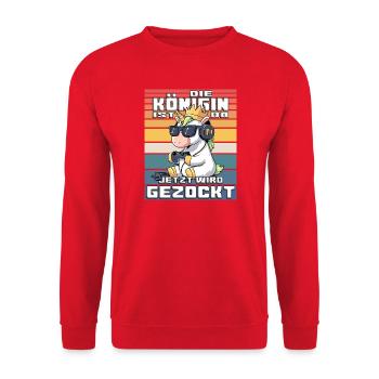Unicorn Queen Gamble - Unisex Sweatshirt - red - Front - Alina (178cm) & Michal (187cm)