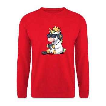 Unicorn - gaming on - Unisex Sweatshirt - red - Front - Alina (178cm) & Michal (187cm)