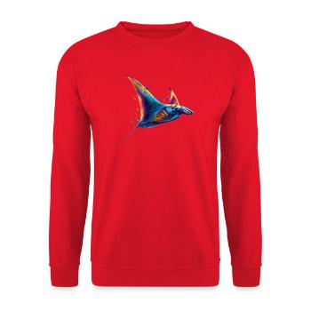Manta Rochen Teufelsrochen Stachelrochen Taucher - Unisex Pullover - Rot - Vorne - Alina (178cm) & Michal (187cm)