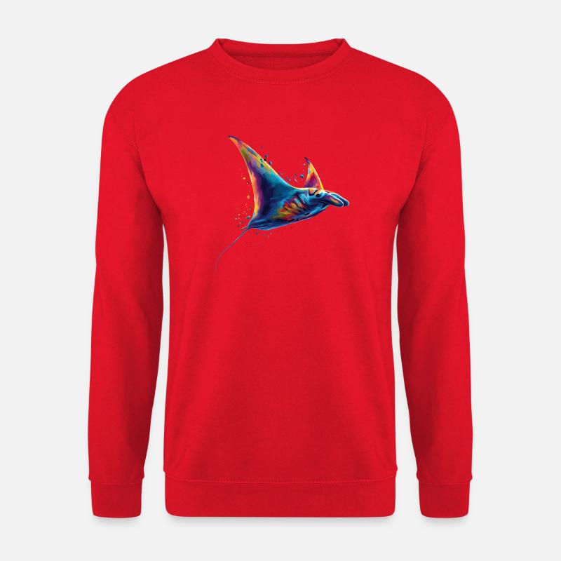 Manta Rochen Teufelsrochen Stachelrochen Taucher - Unisex Pullover - Rot