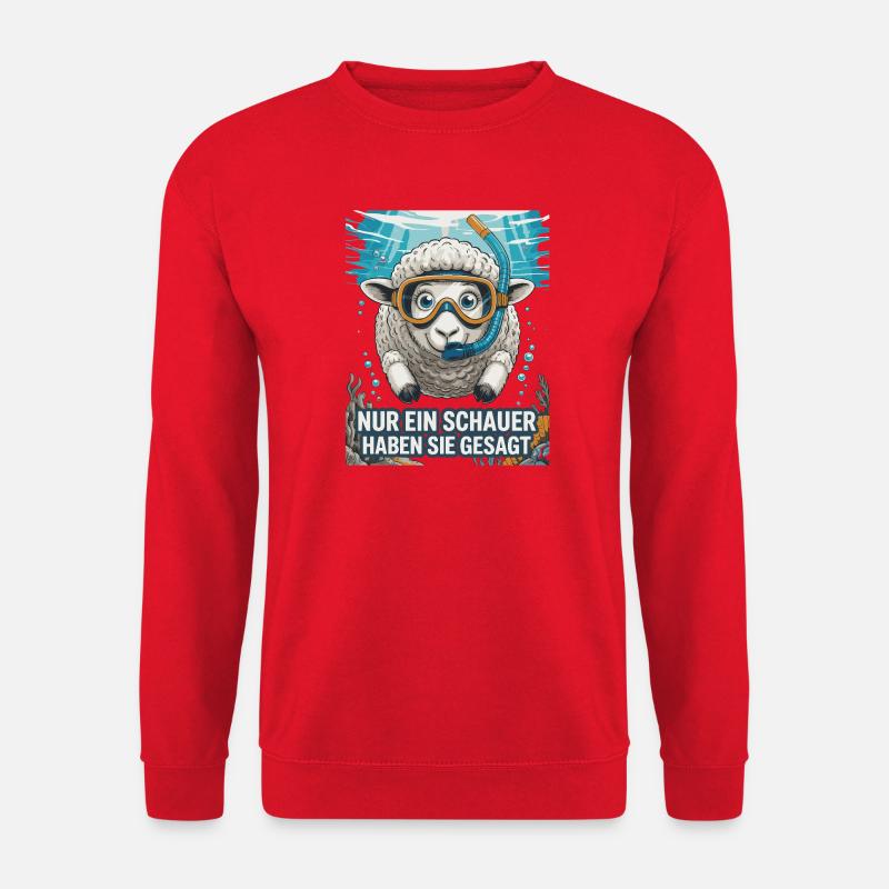 Just a Shower – Funny Sheep Design - Unisex Sweatshirt - red