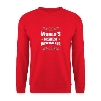 World's best baseball player - Unisex Sweatshirt - red - Front - Alina (178cm) & Michal (187cm)