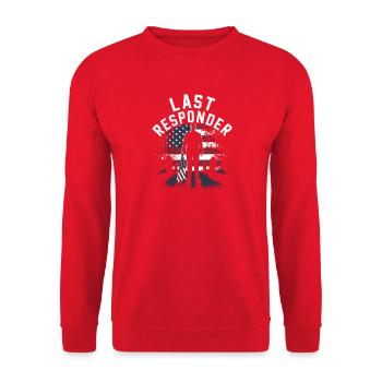 Last Responder Flag Tribute - Unisex Sweatshirt - red - Front - Alina (178cm) & Michal (187cm)