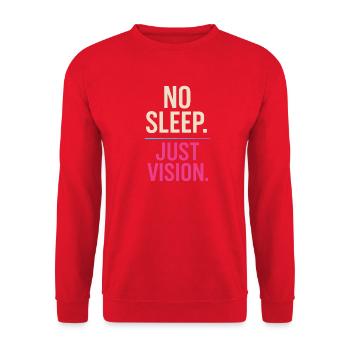 No Sleep Just Vision – Motivation Shirt - Unisex Pullover - Rot - Vorne - Alina (178cm) & Michal (187cm)