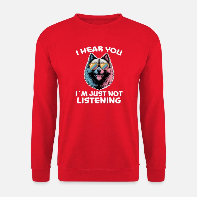 Keeshond Spruch Hunde Lustiges Keeshond Geschenk - Unisex Pullover - Rot