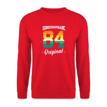 84 Birthday - Unisex Sweatshirt - red - Front - Alina (178cm) & Michal (187cm)