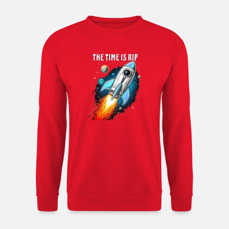 ROCKET MARS THE TIME IS RIP - Unisex Sweatshirt - red