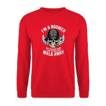 Boomer Skull with Wings - Unisex Sweatshirt - red - Front - Alina (178cm) & Michal (187cm)