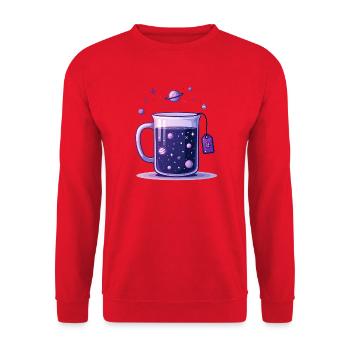 Universe Tea Galaxy in Tea Cup - Unisex Sweatshirt - red - Front - Alina (178cm) & Michal (187cm)