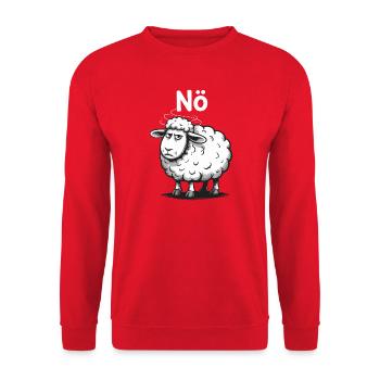Lower Austria – Grumpy Sheep Humor Design - Unisex Sweatshirt - red - Front - Alina (178cm) & Michal (187cm)