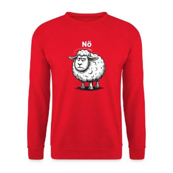 Lower Austria – Grumpy Sheep Humor Design - Unisex Sweatshirt - red - Front - Alina (178cm) & Michal (187cm)