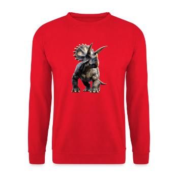 Triceratops Dinosaure Dinos Triceratops Dino - Sweat-shirt Unisexe - rouge - Devant - Alina (178cm) & Michal (187cm)