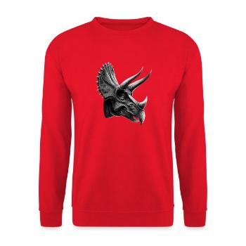 Triceratops Dinosaure Dinos Triceratops Dino - Sweat-shirt Unisexe - rouge - Devant - Alina (178cm) & Michal (187cm)