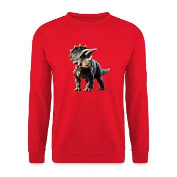 Triceratops Dinosaure Dinos Triceratops Dino - Sweat-shirt Unisexe - rouge - Devant - Alina (178cm) & Michal (187cm)