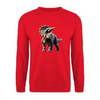 Triceratops Dinosaure Dinos Triceratops Dino - Sweat-shirt Unisexe - rouge - Devant - Alina (178cm) & Michal (187cm)